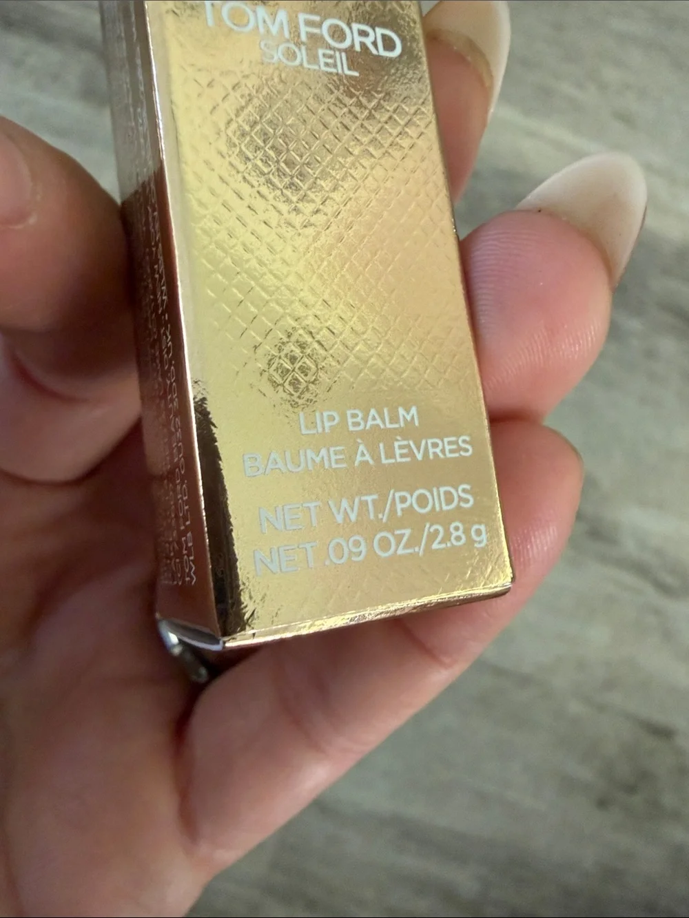 Tom Ford Lip Balm in jet set Gold Case